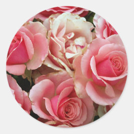 Adesivo Rosas cor-de-rosa e creme Flores Florais