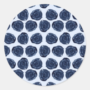 Adesivo Rosas de aguarela azul, casamento rústico charmoso