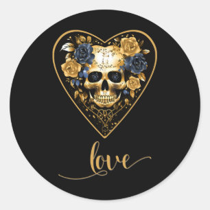 Adesivo Rosas de Amor Caveira para o Amor do Dia dos Namor