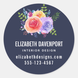 Adesivo Rosas de Aquarela Buquê Floral Negócios