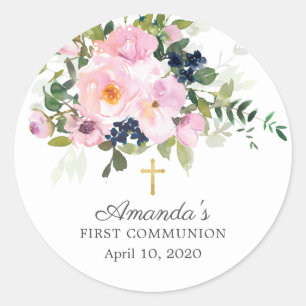 Adesivo Rosas de Blush e Peonies First Communker