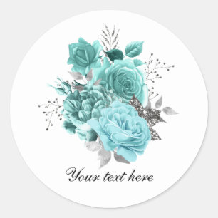 Adesivo Rosas de casamento azul-turquesa elegantes persona