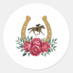 Adesivo Rosas de Corrida de Cavalo Cute Ky 151rua Derby Ho
