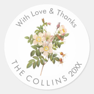 Adesivo Rosas De Creme De Vintage PixDezines Obrigado