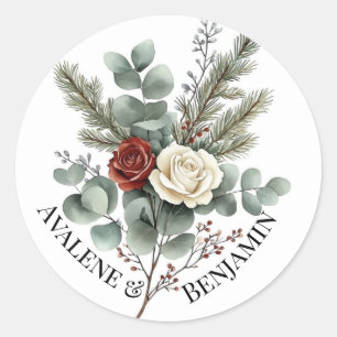 Adesivo Rosas de Natal Vermelho Branco Floral Casamento