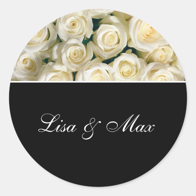 Adesivo Rosas de Sticker de Casamento Personalizado (Frente)