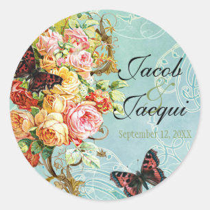 Adesivo Rosas de Vintage Borboletas Borboletas Rodoeiras