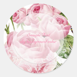 Adesivo rosas de vintage rosa PixDezine