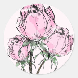 Adesivo Rosas Desenhados à Mão