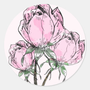 Adesivo Rosas Desenhados à Mão