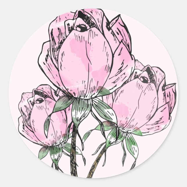 Adesivo Rosas Desenhados à Mão (Frente)