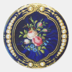 ADESIVO ROSAS E FLORES DO VINTAGE COM PÉROLAS