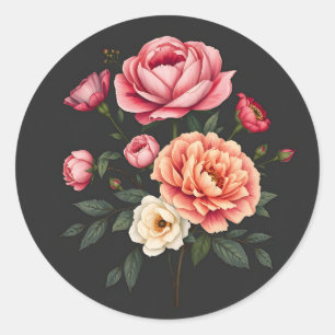 Adesivo Rosas Elegantes Peonies e Flores Hydrangeas