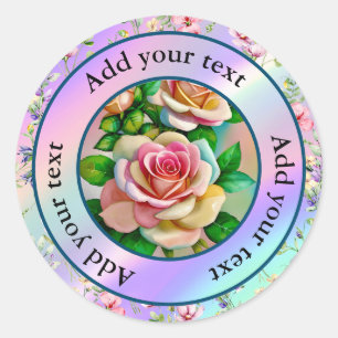 Adesivo Rosas Elegantes Rosa e Amarelo Aquarela Pastel