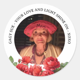 Adesivo Rosas em Aquarela Foto Personalizada Em Memória Am
