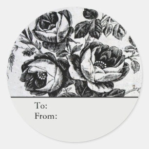 Adesivo Rosas em Preto e Branco Personalizadas De e Para