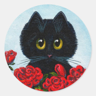 Adesivo Rosas engraçados Creationarts da arte do gato