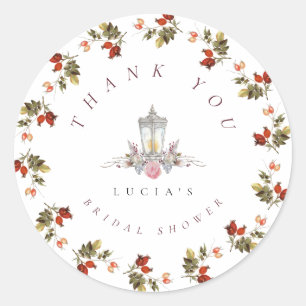 Adesivo Rosas Florais Rústicas Obrigada Chá de Noiva