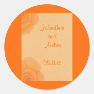 Adesivo Rosas laranja desbotados, Casamento Salve os adesi