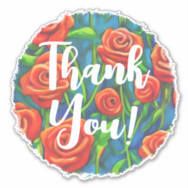 Adesivo Rosas Obrigado Sticker