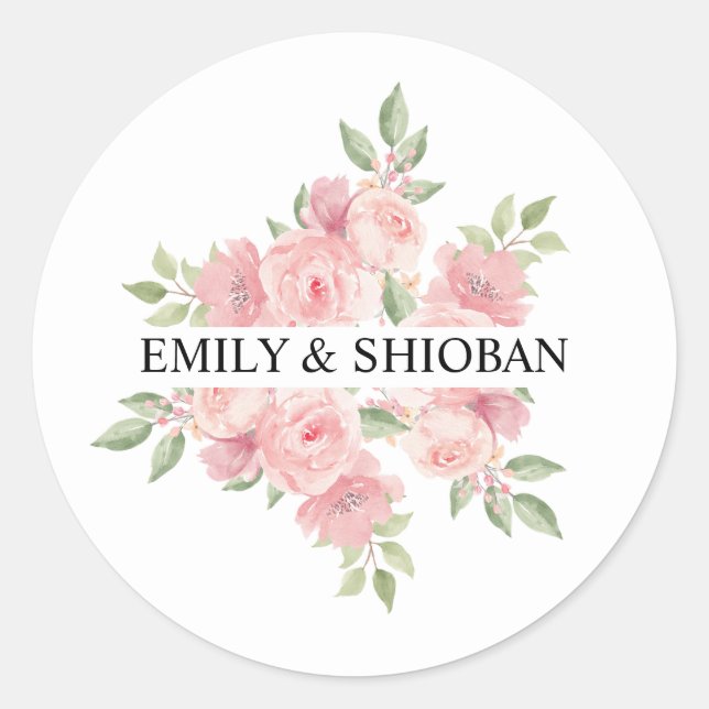 Adesivo Rosas Personalizados de Aquarela (Frente)