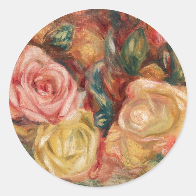 Adesivo Rosas por pintura impressionista do Renoir (Frente)