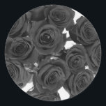 Adesivo Rosas Pretas Casamento Romântico Elegante<br><div class="desc">Personalize com qualquer texto. Itens correspondentes estão disponíveis.</div>