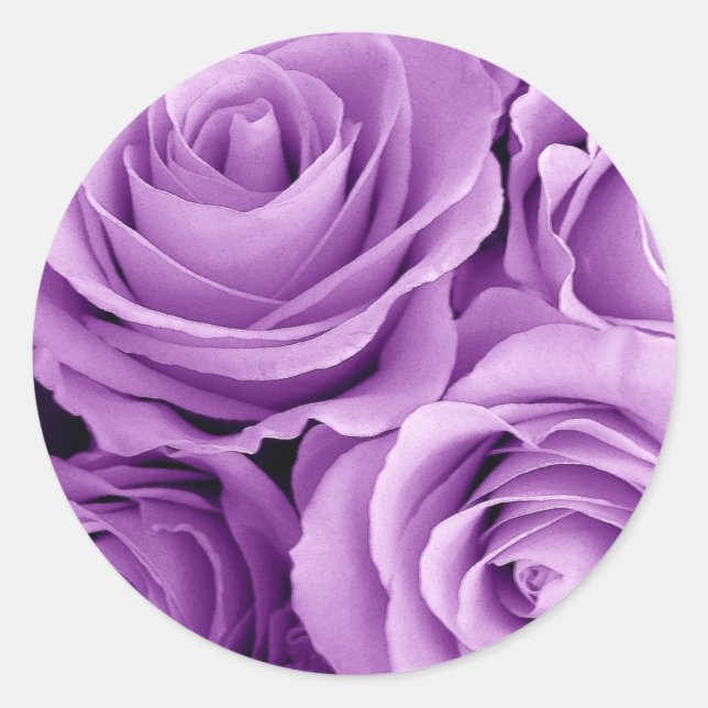 Adesivo ROSAS PURPLE - Selo de Envelope de Casamento (Frente)