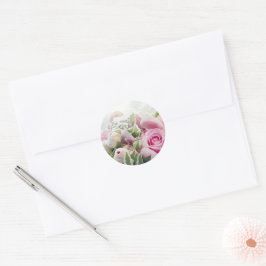 Adesivo Rosas rosa e Selo de Envelope Elegante de Peony Bu