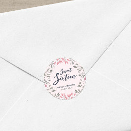 Adesivo Rosas Rosa Elegantes Festa de aniversário Floral D