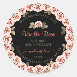 Adesivo Rosas Rosa Floral Rótulos de Embalagem de Produtos
