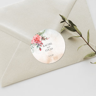 Adesivo Rosas Rosa Românticas De Cores Aquáticas