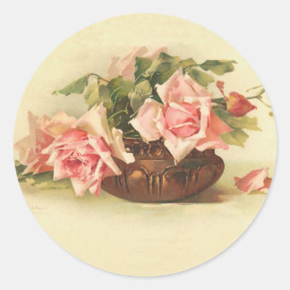 Adesivo Rosas Rosa Vintage em uma tigela