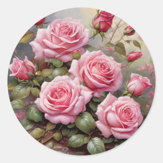 Adesivo Rosas Rosadas Antigas