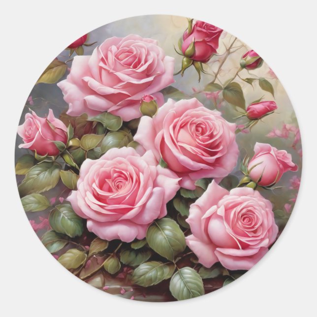Adesivo Rosas Rosadas Antigas (Frente)