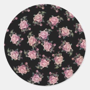 Adesivo Rosas Rosas Padrão Floral Escuro Festa Shabby Chic