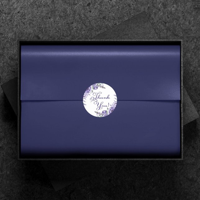 Adesivo Rosas Roxas | Floral Elegante de Agradecimento em  (Criador carregado)