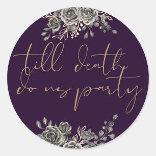 Adesivo Rosas Roxos E Dourados Favor De Casamento Gótico F