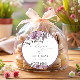 Adesivo Rosas Roxos Elegantes Qualquer Festa de aniversári