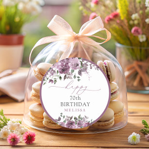 Adesivo Rosas Roxos Elegantes Qualquer Festa de aniversári