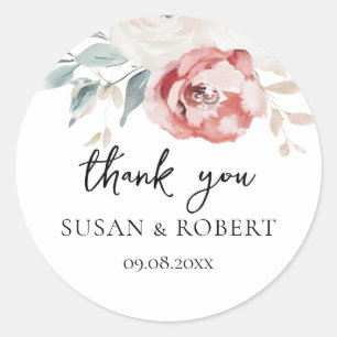 Adesivo Rosas Rústicas Agradecimento de Casamento Minimali