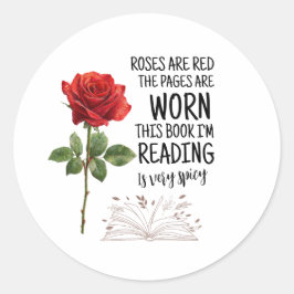 Adesivo Rosas São Vermelhas Este Livro É Muito Picante Ama