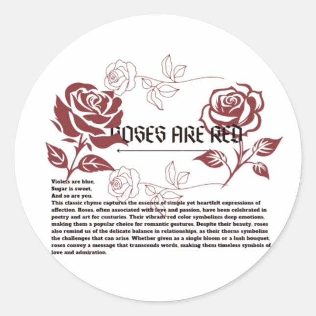 Adesivo Rosas são vermelhos (Frente)