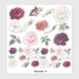 Adesivo Rosas Scrapbooking Stickers - Conjunto de Arranque