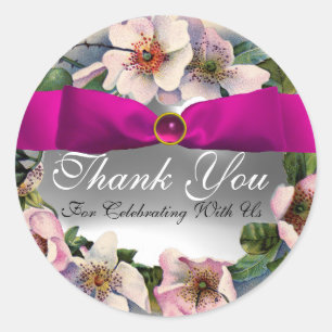 Adesivo ROSAS SELVAGENS COM FITA COR-DE-ROSA, obrigado