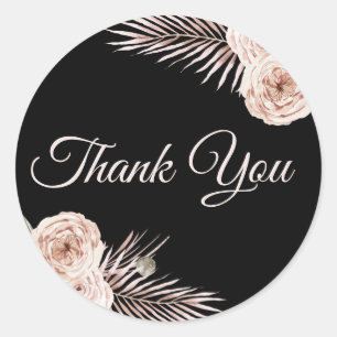 Adesivo Rosas tropicais Obrigado
