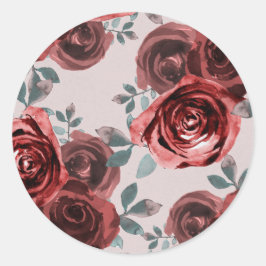Adesivo Rosas Verde Água Burgundy Bege Casamento