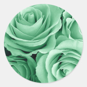 Adesivo ROSAS VERDE MINT - Selo de Envelope de Casamento
