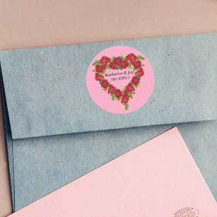 Adesivo Rosas vermelhas da grinalda do coração