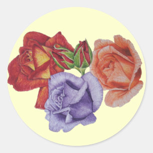 Adesivo rosas vermelhas e rosas florais